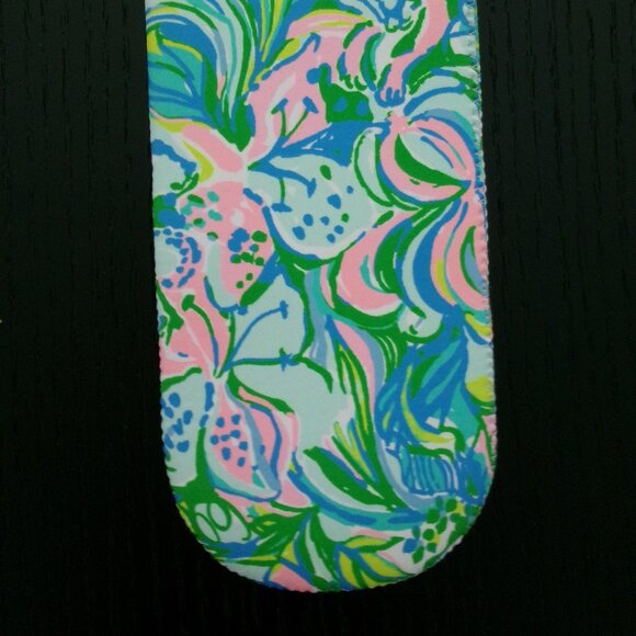 Lilly Pulitzer Insulated Neoprene Wine Tote Bottle Bag Pink Blue Green - Picture 3 of 4